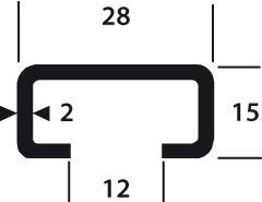 DIN 17118, verzinkt, ungeschlitzt 28/15/12/2.0, 5B - Kaltgerollte Ankerschienen S235JR