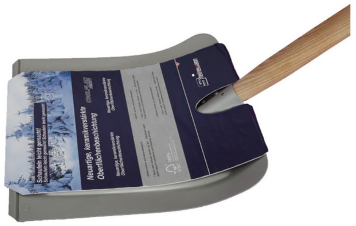 Schneeschaufel Alu, Coolflon B=350mm, mit Eschenstiel, stark schneeabweisend - Bauwerkzeuge