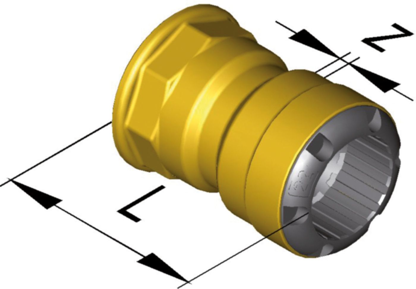 Übergang mit IG d 14mm - 1/2" 9821.1407 - SudoFIT-Formstücke
