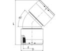Winkel 45° XL d 315mm 616 406 - Frialen Elektroschweissfittinge