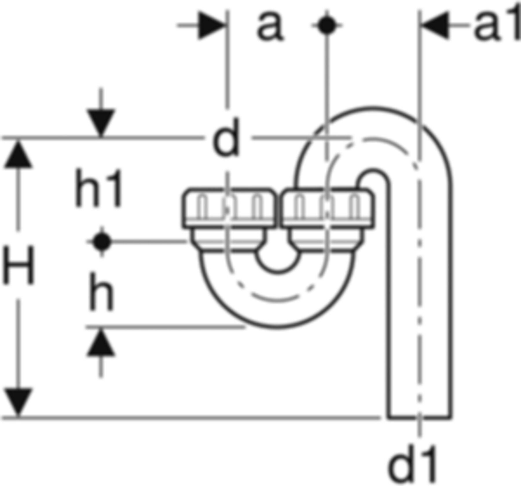Sifon, senkrecht/senkrecht d 50/ 56mm 152.041.16.1 - Geberit-Sifon + Apparateanschlüsse