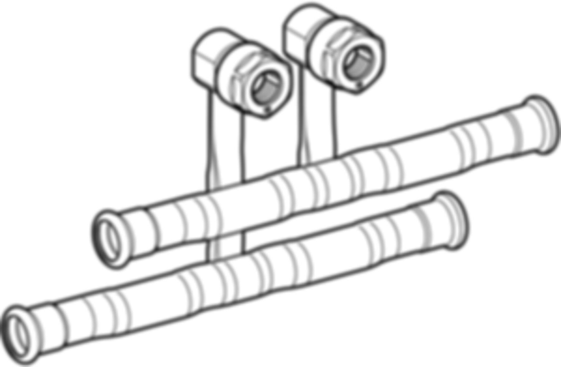Set Anschluss-T-Stücke 22-15mm 24047 für Vor- und Rücklauf, mit Anschlussver. EK - Mapress-Heizungs-Formstücke