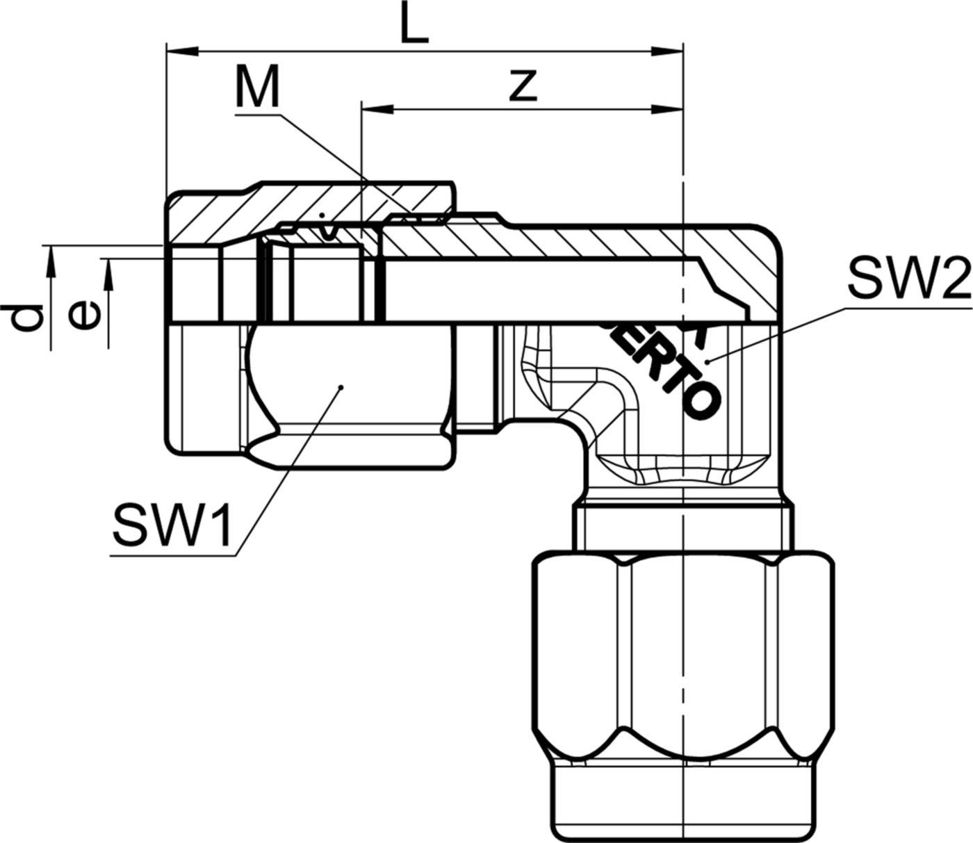 Winkelverschraubung SO 42021 17 mm - Serto-Programm M/G