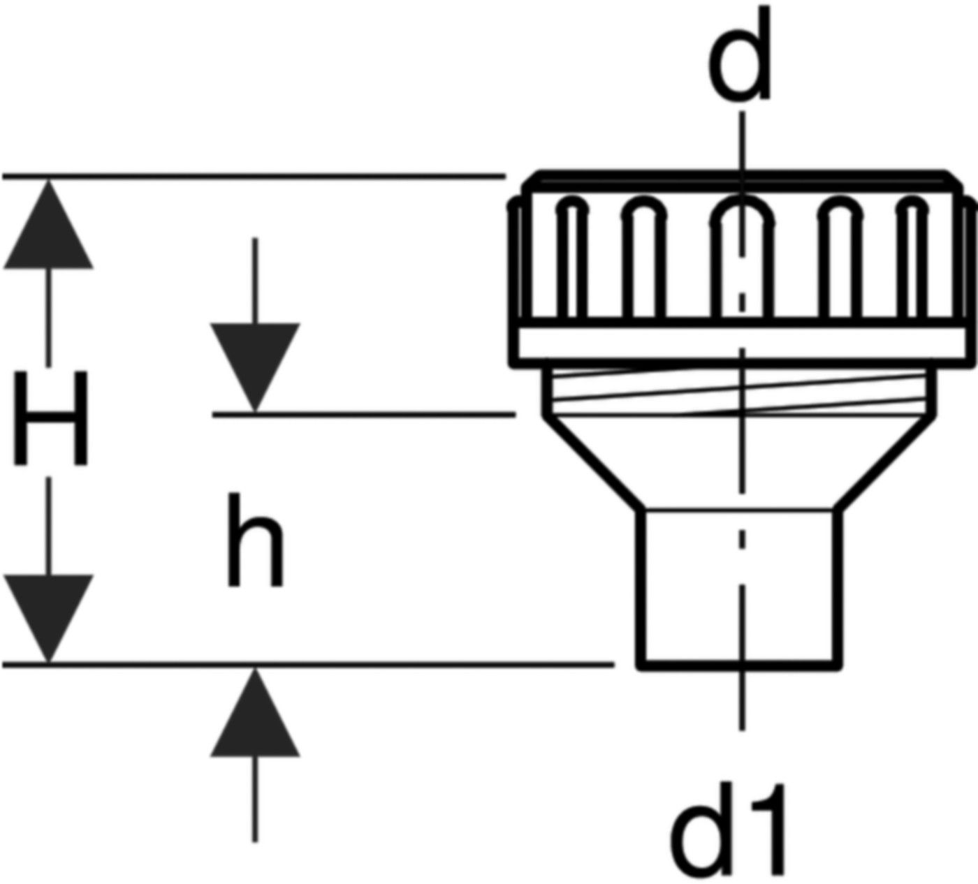 Stutzen mit Verschraubung zum Kleben d 56mm - 60mm 359.423.00.1 - Geberit-PE-Formstücke