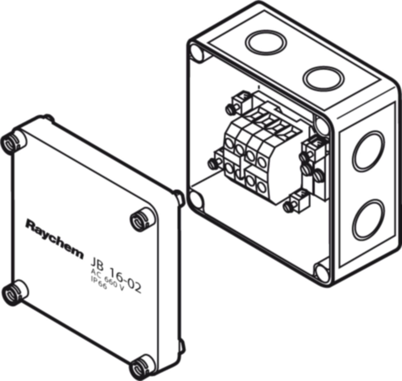 Anschluss- und Verbindungskasten JB16-02 Aufputzmodell 285.443 - Raychem Komponenten und Zubehör