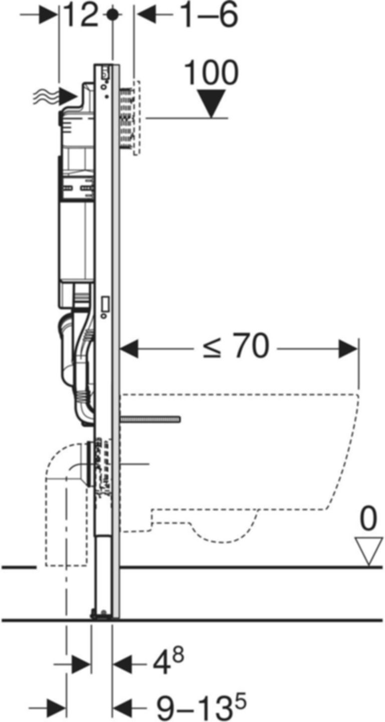 Wand-WC-Element Sigma 111.313.00.6 Typ 112 Geruchsabsaugeanschluss - Geberit-Duofix