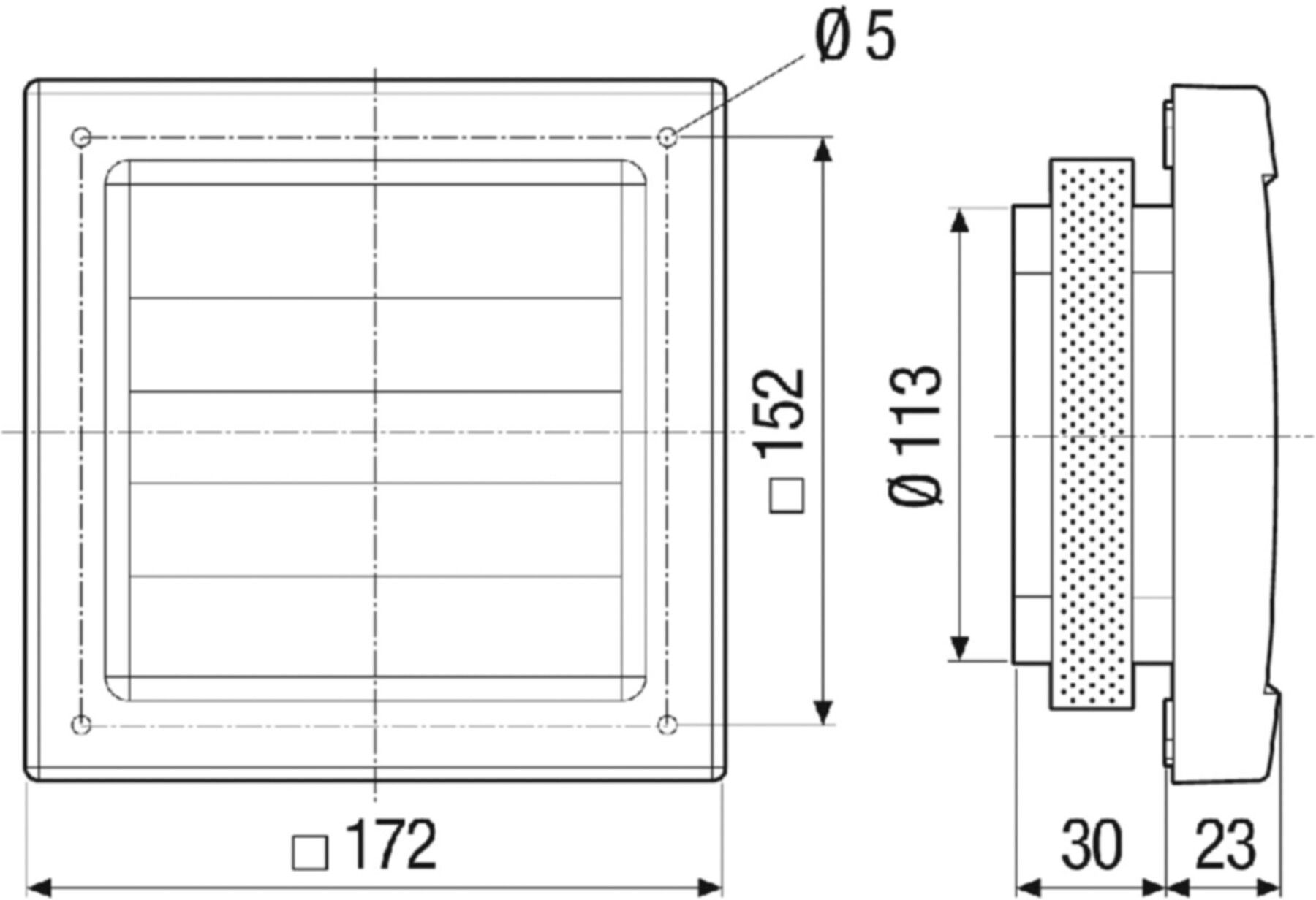 Verschlussklappe DN 120 AP 120 zur Entlüftung Kunststoff - Ventilatoren