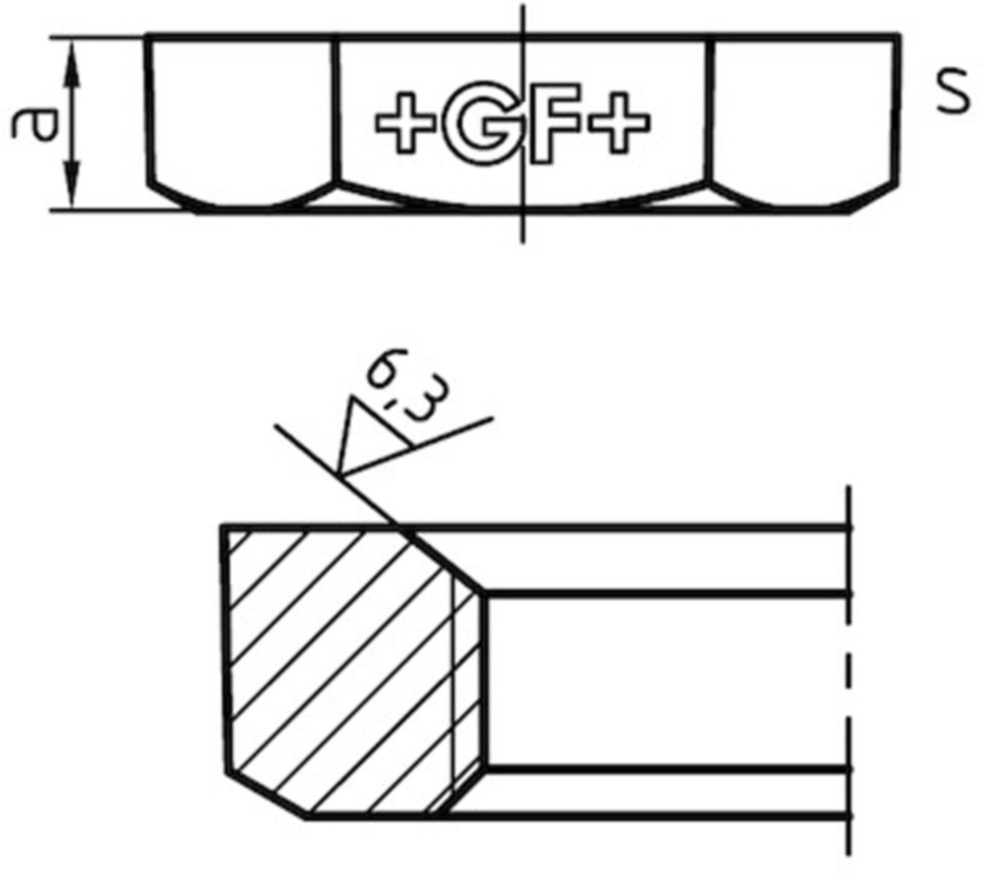 Gegenmutter 310b V 3/4" angefasst 770 308 205 - GF verz. Tempergussfittings