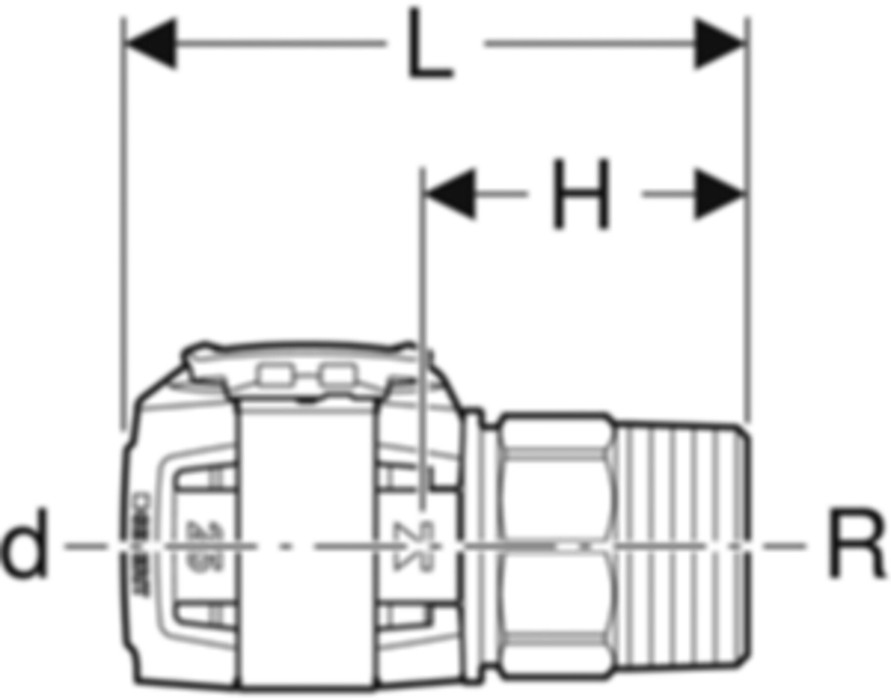 Anschluss gerade m/AG 25mm-1/2" 619.472.22.1 - Geberit FlowFit-Rohre/Formstücke