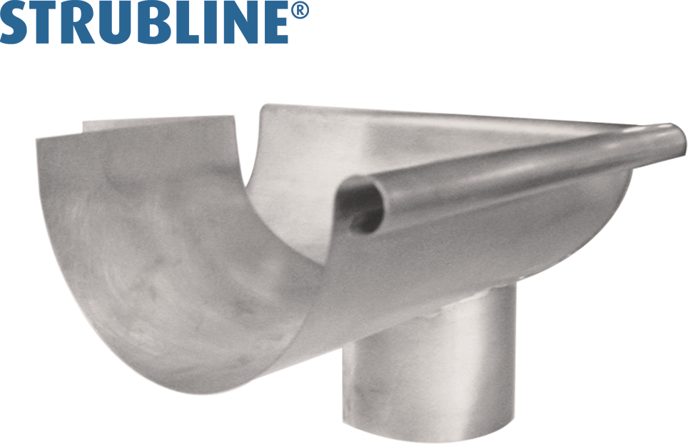 Rinnenwinkel äussere 330/ 100 mm 146 mit Stutzen "Strubline" - Verzinkte Spenglereihalbfabrikate