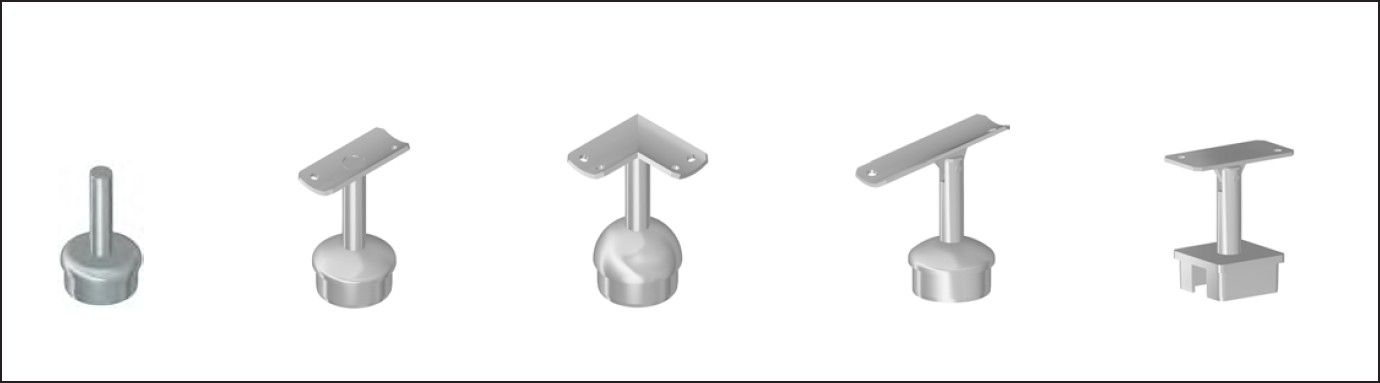 Steckkonsole zum Anschweissen ger Rk Pfos 26.9mm,TH80mm,geschl,1.4301 - INOXTECH-Handlauf-/Geländer-System