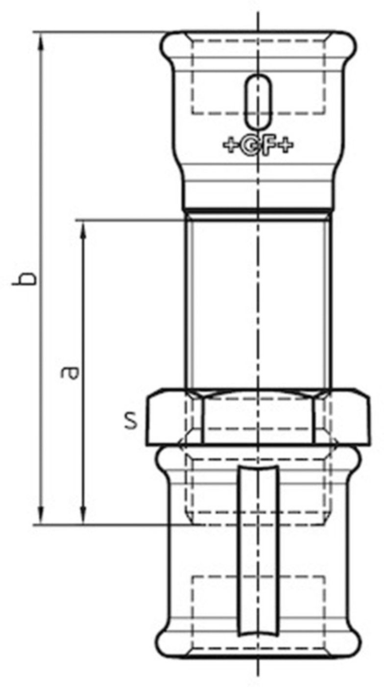 Langgewinde-M. 537 V 2" kompl. 770 537 209 - GF verz. Tempergussfittings