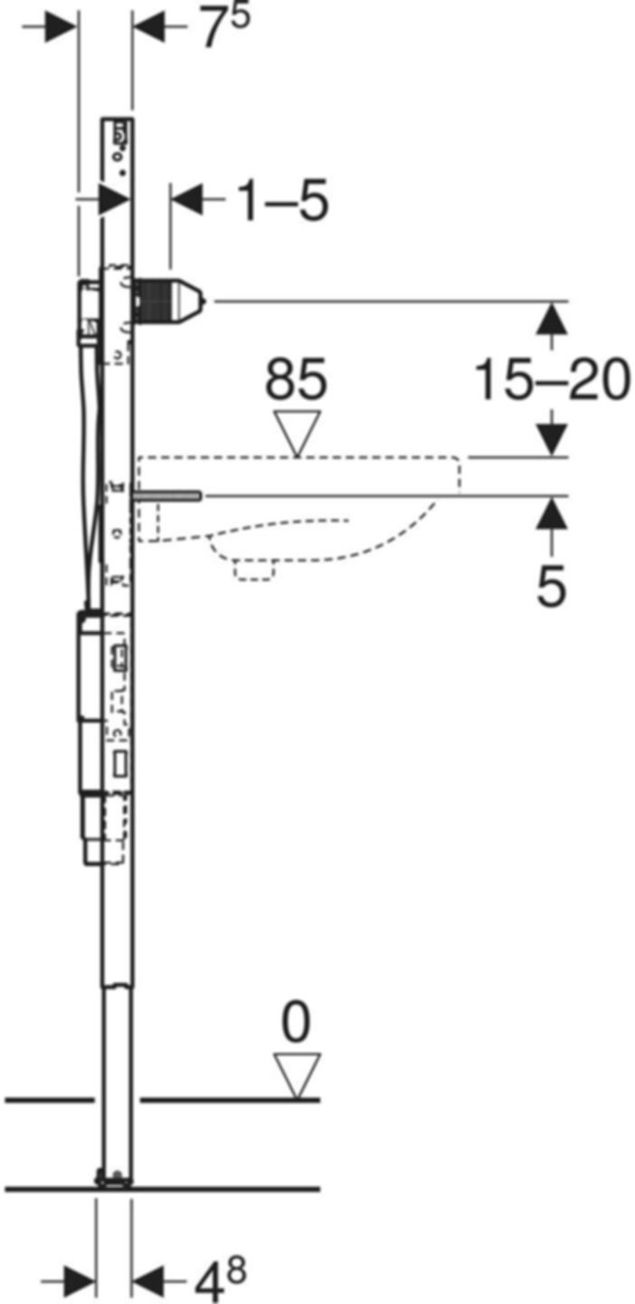 Element für Waschtisch 111.564.00.2 Typ 130, Wandarmatur m/UP-Funktionsbox - Geberit-Duofix