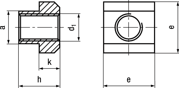 Muttern für T-Nuten Stahl 8 BN20195 DIN508 M5x6 - Bossard Schrauben