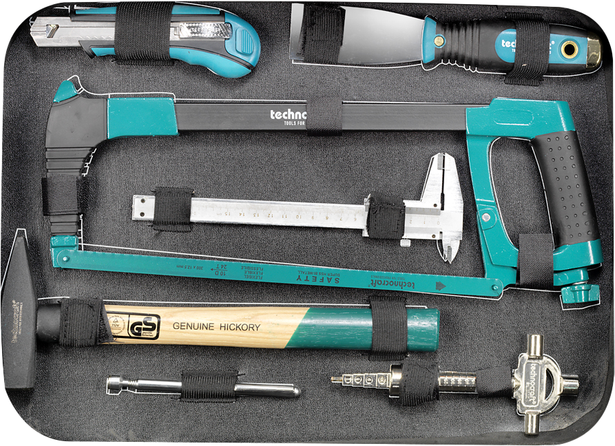 TECHNOCRAFT ABS-Werkzeugkoffer Pro Chrome 152 PB Swiss Tools 152-tlg.,1/4" 4-14 mm, 1/2" 10-32mm - Werkzeugkoffer,Sortimentskoffer,Behälter