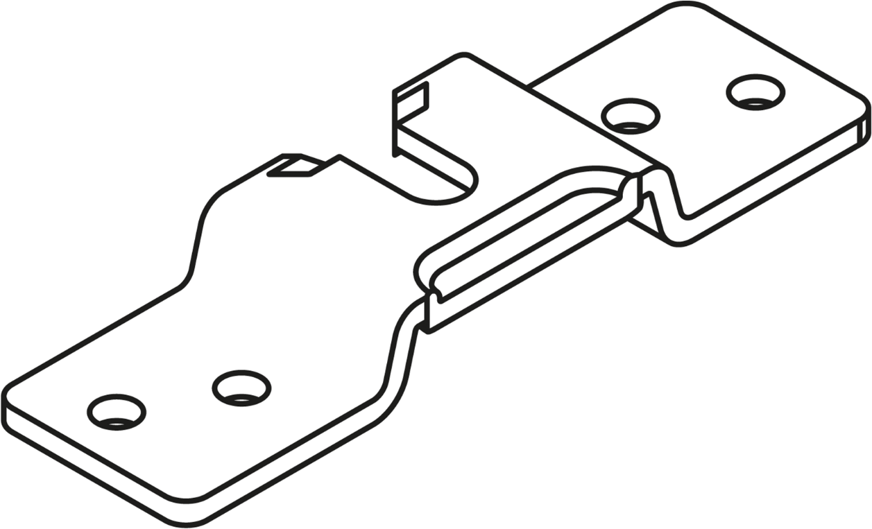 HAWA-PORTA Tragflansch Porta 45/60/100 28x100mm, Stahl verzinkt - Schiebetür- und Schiebetorbeschläge
