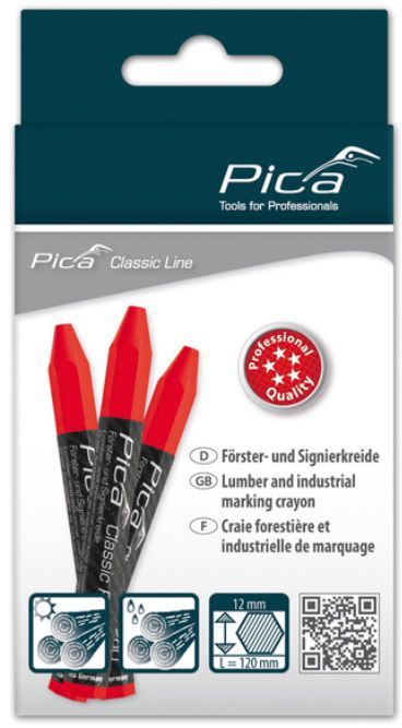Pica Försterkreide PROFI blau, 120mm, Pack à 12 Stk - Auszeichnen