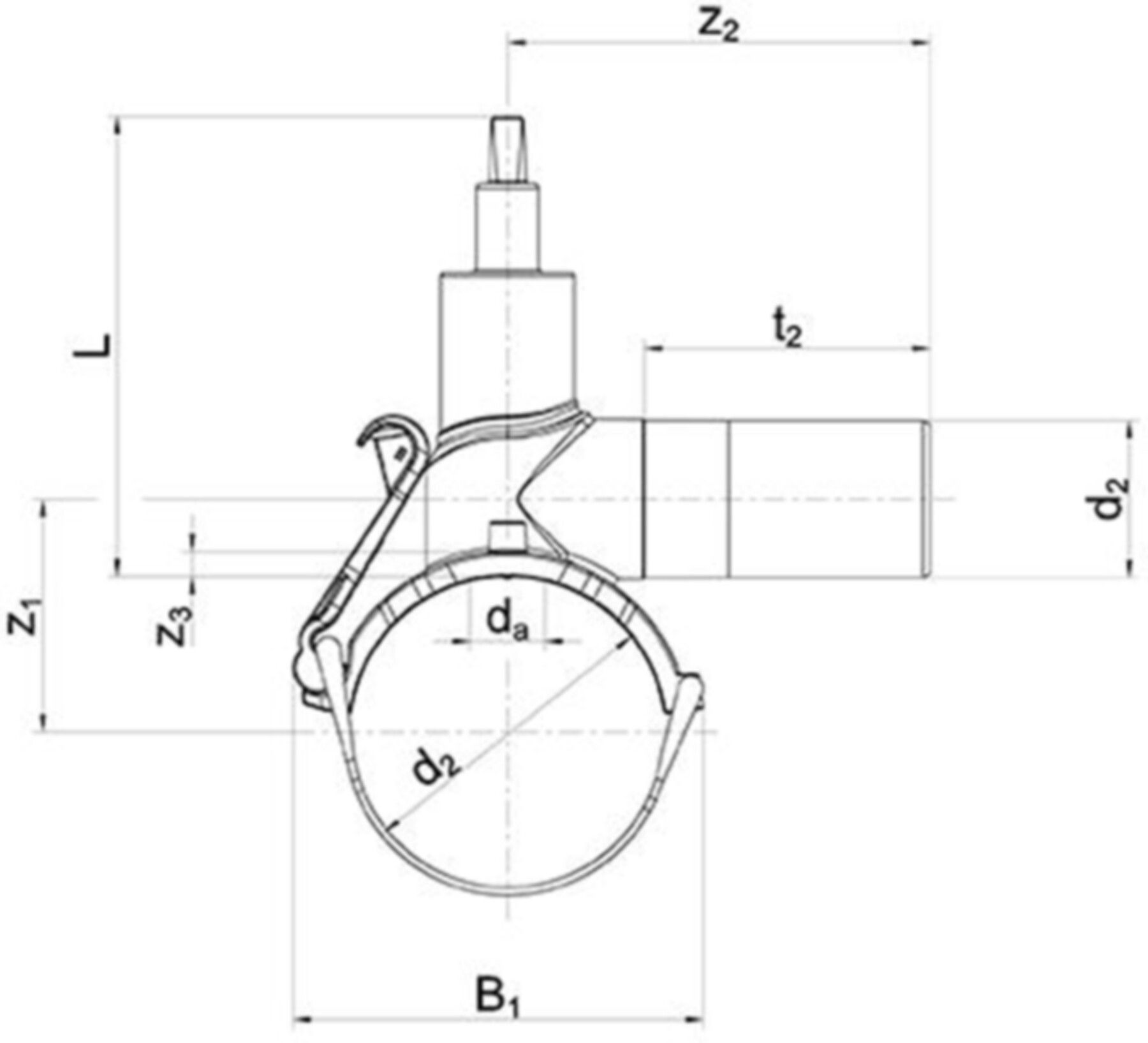 Druckanbohrventil DAV (Karton à 12 Stk.) d 110/50mm 616 966 - Frialen Elektroschweissfittinge