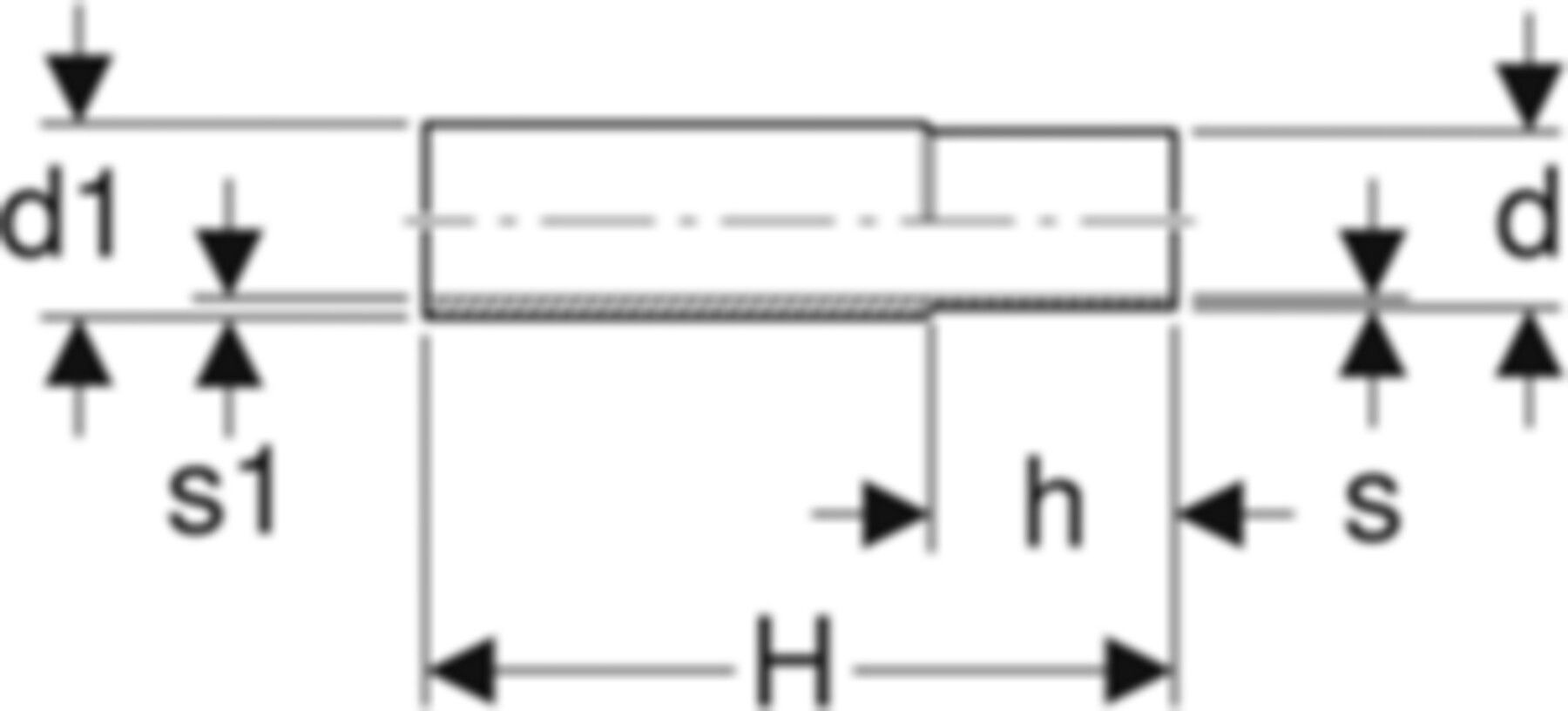 Übergang 22mm - 26.9mm 12414 mit Anschweiss- und Einschubende - Mapress-Heizungs-Formstücke