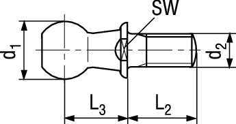 Kugelzapfen Form C St BN486 DIN71803C 16/SW13 - Bossard Schrauben
