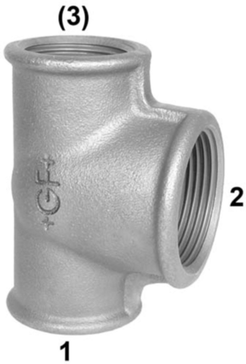 T-Stück red. 130 V 1"- 1/4"- 1" 770 130 233 - GF verz. Tempergussfittings