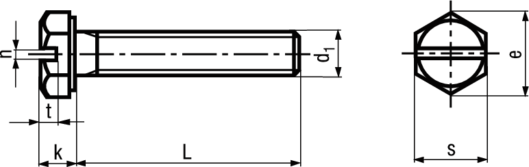 6-kt Schr Schlitz o Schaft 8.8 vzb BN63 DIN933SZ M4x20 - Bossard Schrauben