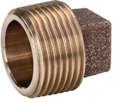 Stopfen 4-kant ohne Rand RARIC Rotguss