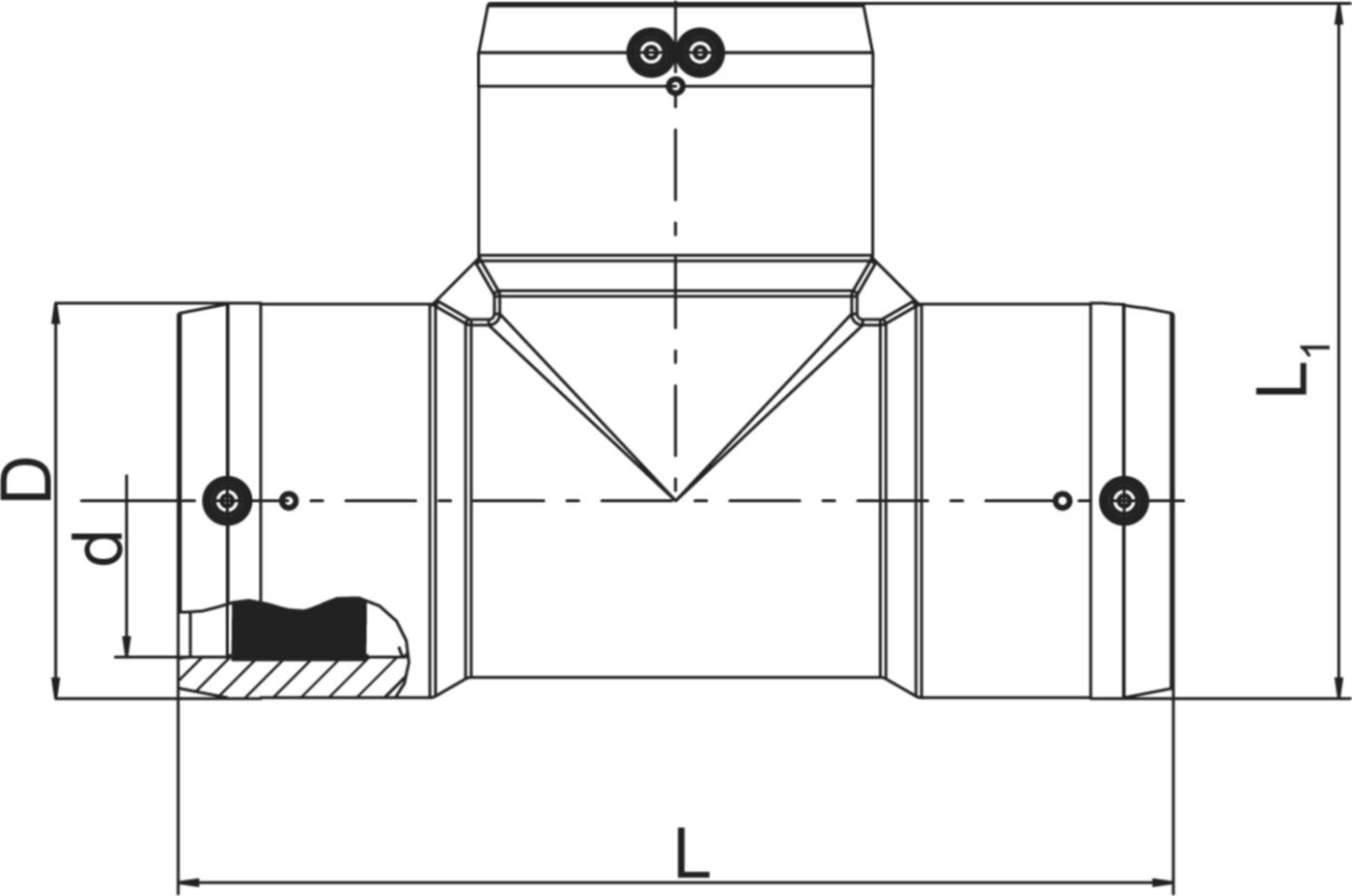 T-Stück (Karton à 6 Stk.) d 110mm 612 167 - Frialen Elektroschweissfittinge