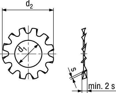 Zahnscheiben Form A INOX A2 BN2842 DIN6797A M5/5,3/10 - Bossard Schrauben