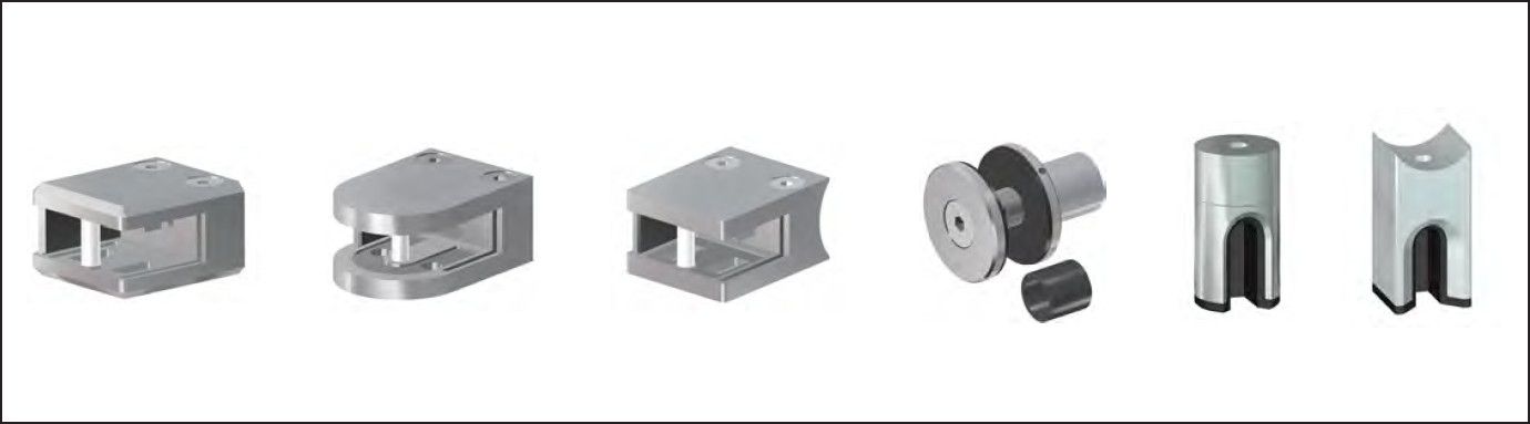 Gummi zu Glashalter eckige Form Dicke 16.76 mm - INOXTECH-Handlauf-/Geländer-System