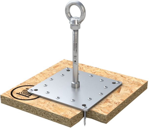 Anschlagpunkt mit Grundplatte Holz LX-H-150-16 ABS-Lock X-H-16 - ABS Absturzsicherung