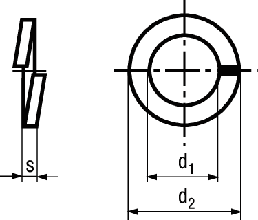 Federringe Enden glatt Federstahl BN761 DIN127B M42 - Bossard Schrauben