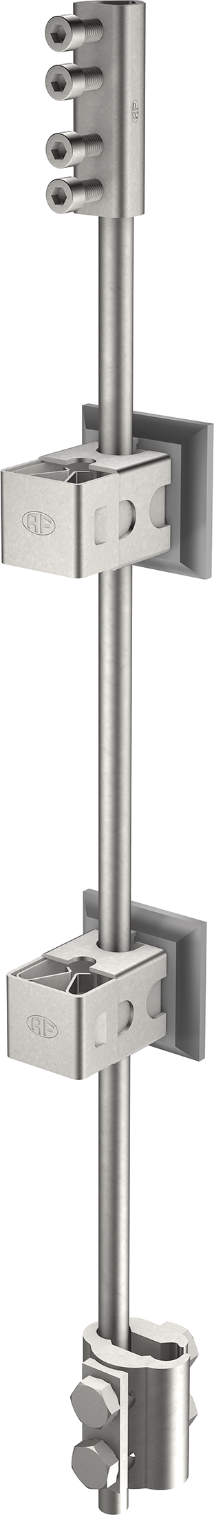 Erdeinf.Stange 100cm V4A m/Distanzhalter AF 250.013.000 / AL 21 - AF Blitzschutz-Erdungszubehör