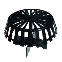 Laubkörbe flach,rund PVC schwarz 470 mit Zentrierflügel - Kunststoff Spenglerei-Artikel