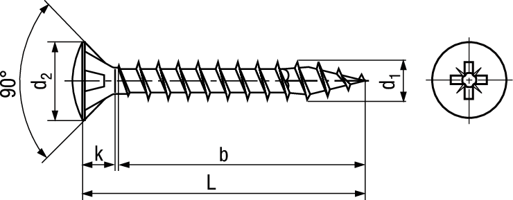 LS SPAX® Pozi Vollg St vzb/WIROX® BN2036 4x35/30 - Bossard Spanplattenschrauben SPAX