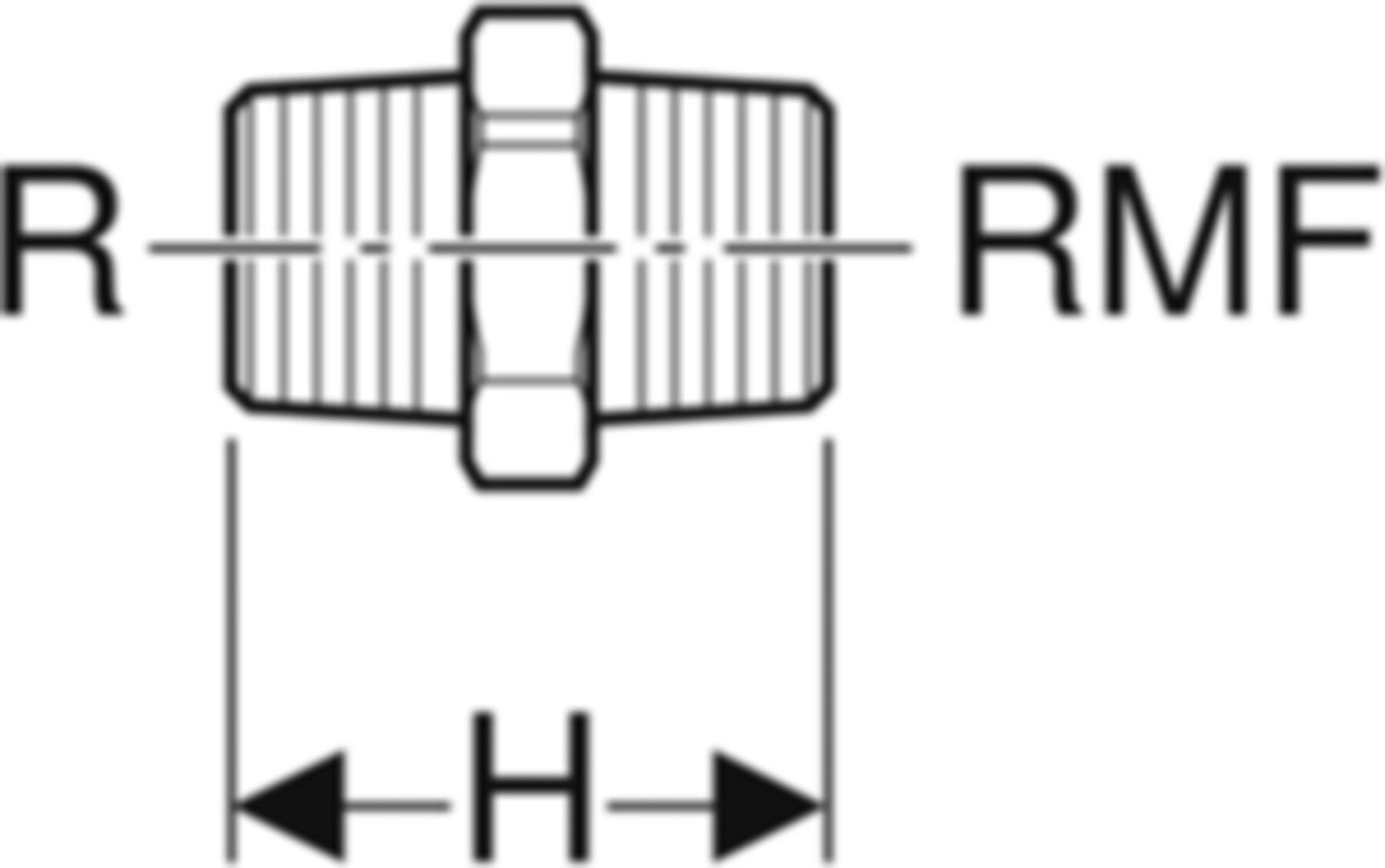 Übergang m/AG 1/2"-MF1/2" 632.005.00.1 aus Edelstahl 1.4401 - Geberit-Push Fit-Formstücke