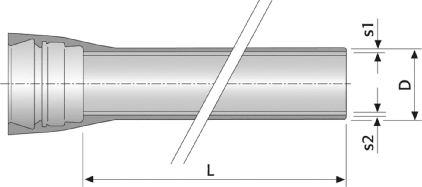 STM-Rohr mit Doppelkammer Natural DN 200 - WILD Steckmuffenrohre