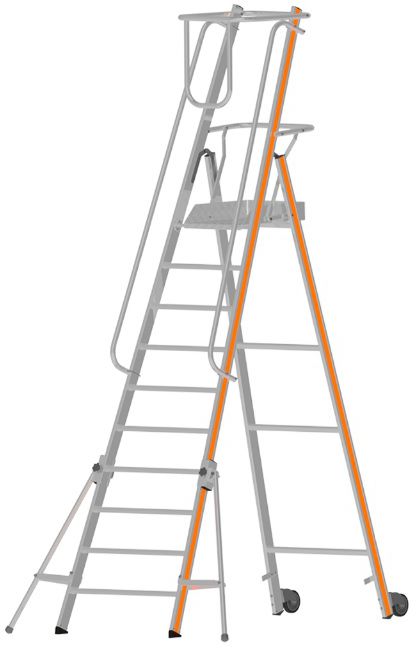 HB Sicherheits-Podestleiter Typ 251, 10 Stufen, L=3.28m - Garten