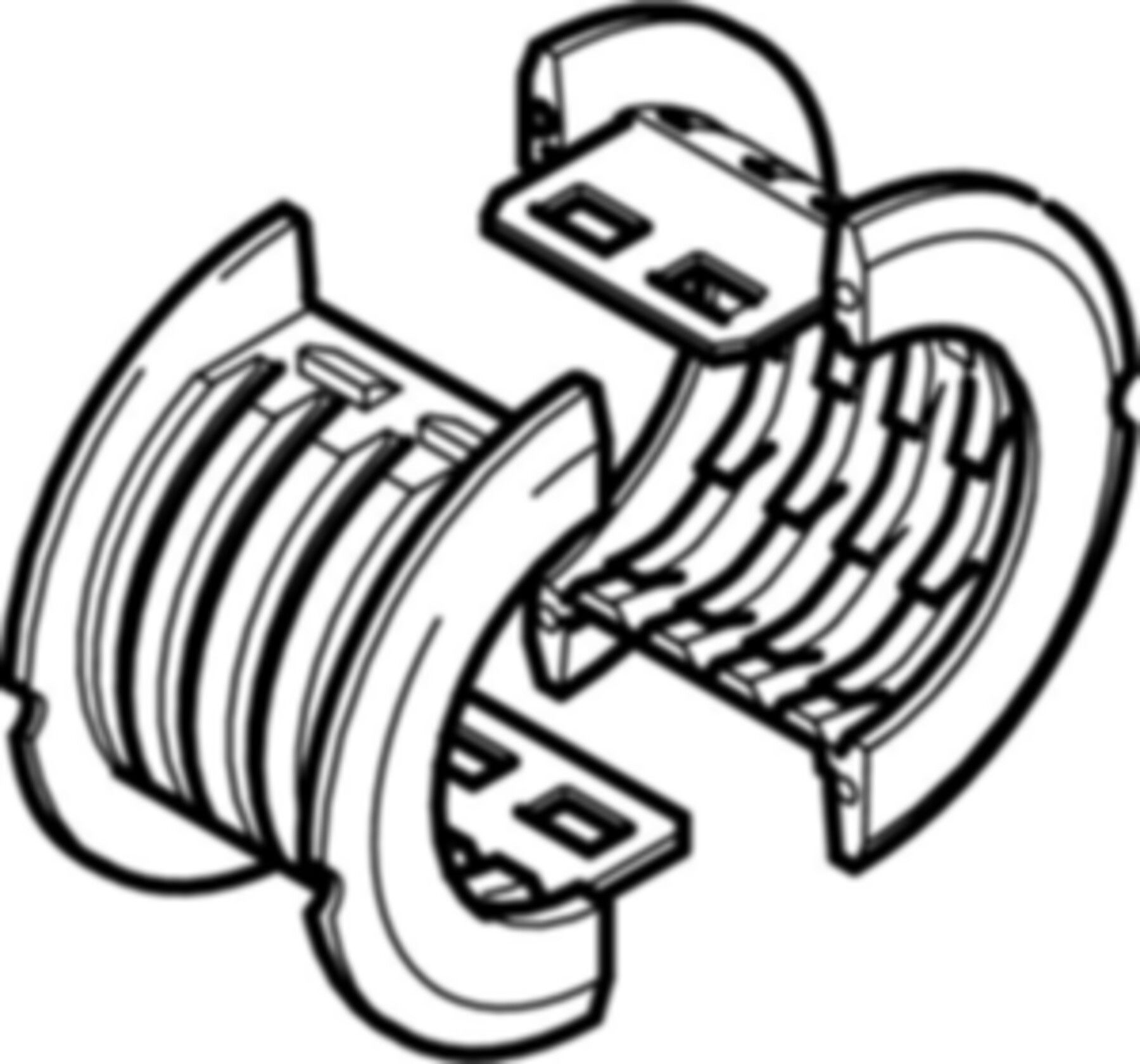 Rohrschelleneinlegeschalen 50mm f/Fixpunkt- oder Gleitbef. 606.702.00.1 - Geberit FlowFit-Rohre/Formstücke