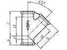 T-Stück 45° 165 V 3/4" 770 165 205 - GF verz. Tempergussfittings