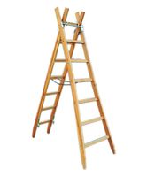 HB Holz-Bockschiebeleiter, 2 tlg Typ 435, 2x7 Sprossen, L=2.20/3.30m - Garten