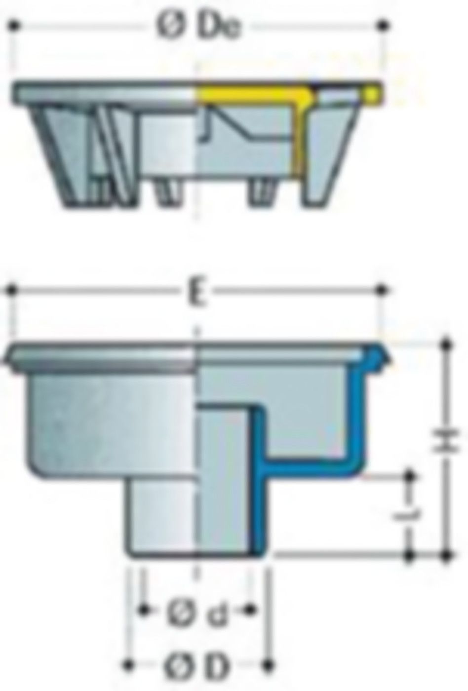 Nicoll 75/200mm dunkelgrau Auslauf vertikal - Bodenabläufe Nicoll