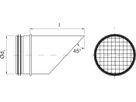 Stutzen schräg mit geradem Maschengitter 300mm ILNU45-V - Spiralfalzrohre und Zubehör System Safe
