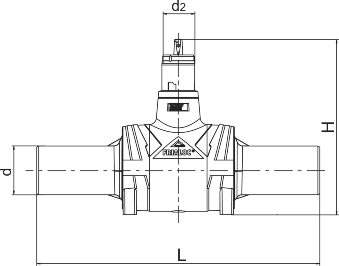 Frialoc PE-Absperrarmatur PE100 S5 d 160mm 616 296 - Frialen Frialoc Absperrarmatur