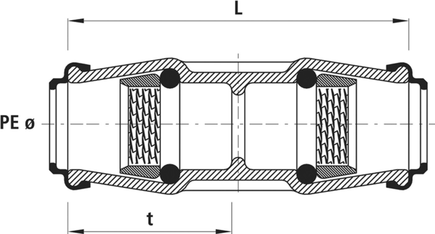 Rohrverbinder POM 6320 d 25/25mm - Hawle Steckfittinge