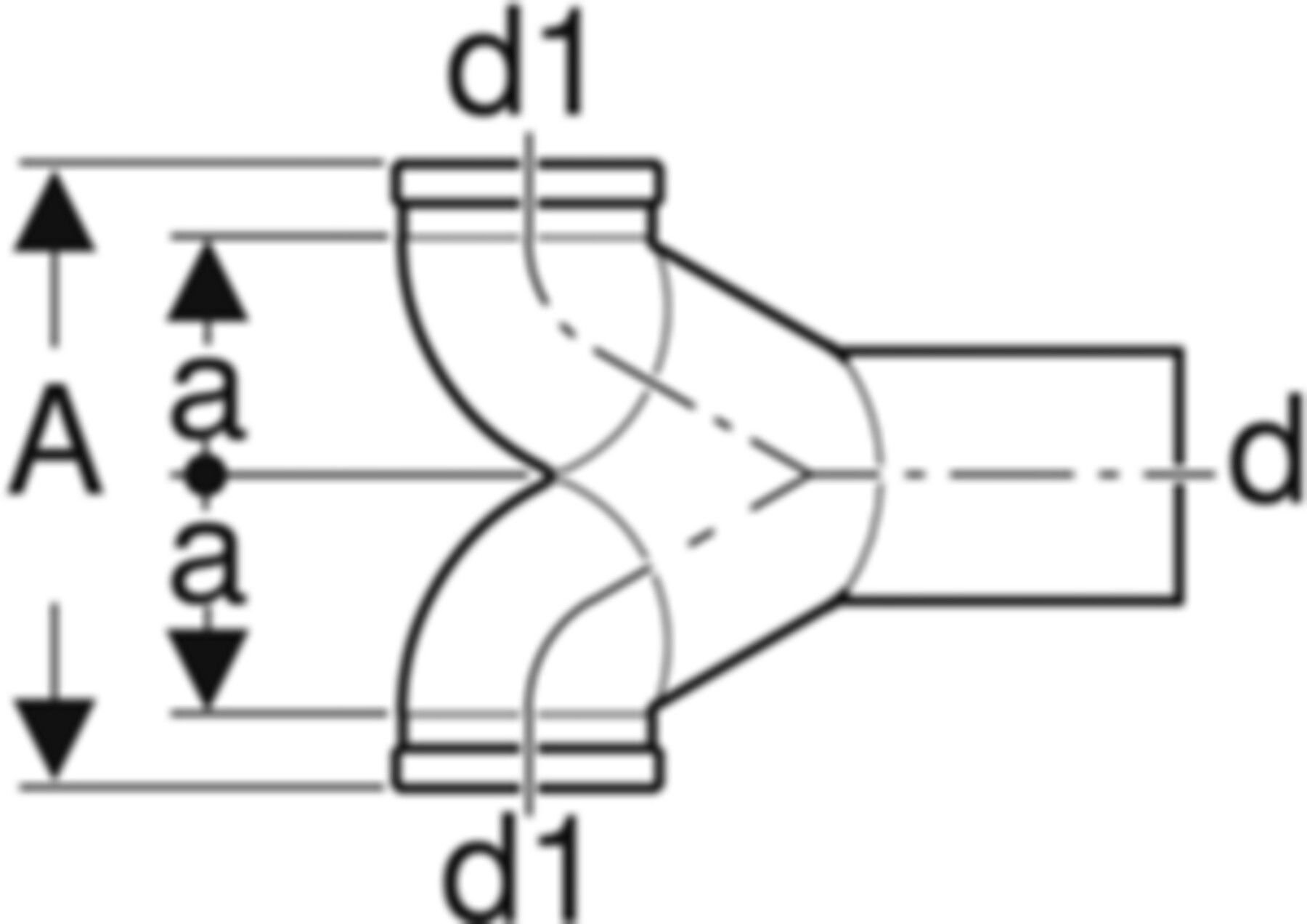 Wandklosett-Doppelbogen 180° d 110/ 90mm 367.485.16.1 - Geberit-PE-Formstücke