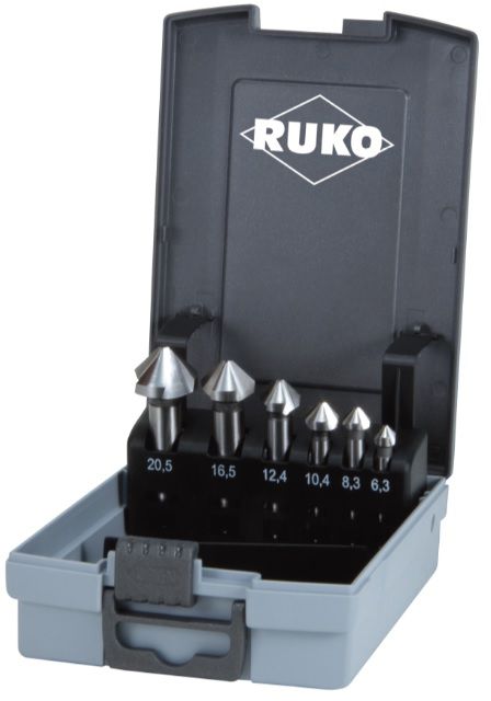 Senker-Satz Terrax 90° HSS Kunsbox à 6 Stk., 6.3, 8.3, 10.4, 12.4, 16.5, 20.5 - Bohren