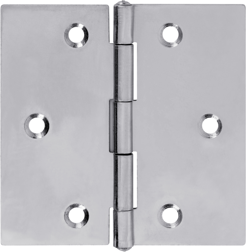 CHARMAG Scharnier kantig, mit vernietetem Stift HxB=80x80mm, verzinkt - Scharniere, Verschlüsse und Zubehör