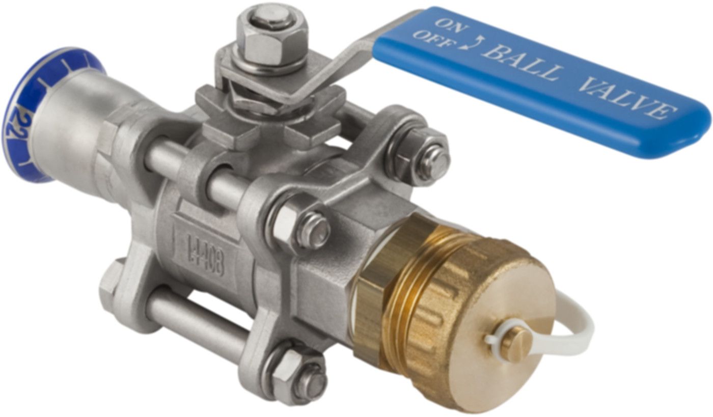 Kugelhahn geflanscht 22mm- 1" 92112 mit Schlauchanschluss - Geberit Systemventile / Armaturen