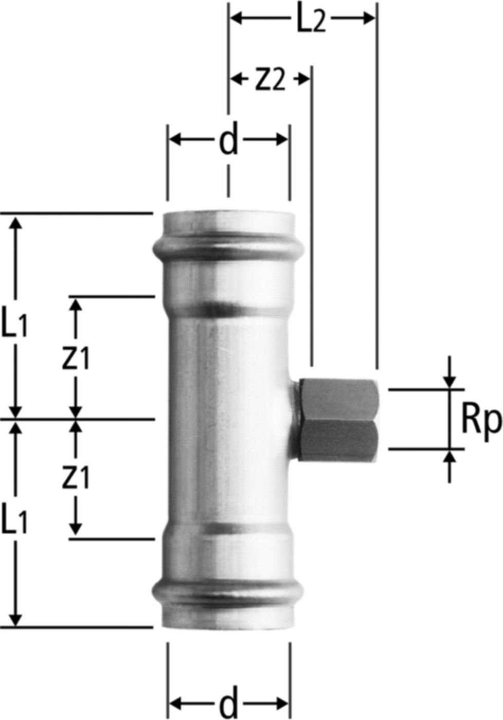T-Stücke NUSSBAUM Optipress-Gaz